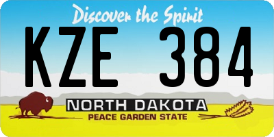ND license plate KZE384