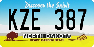 ND license plate KZE387