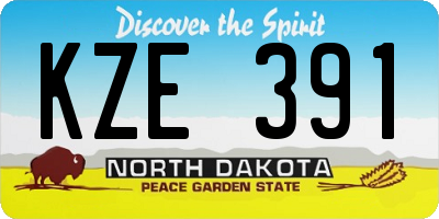 ND license plate KZE391