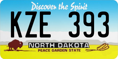 ND license plate KZE393