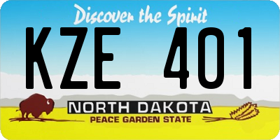 ND license plate KZE401