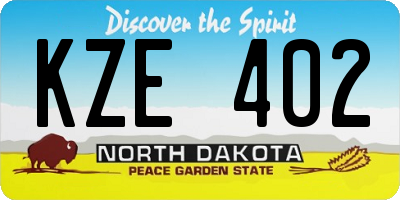 ND license plate KZE402