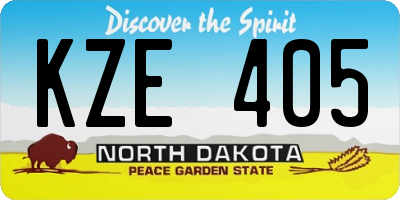 ND license plate KZE405