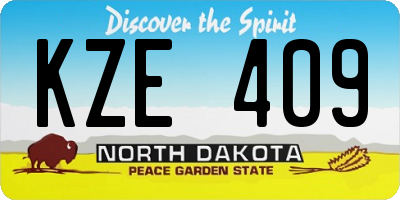 ND license plate KZE409
