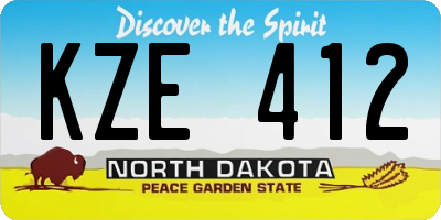ND license plate KZE412