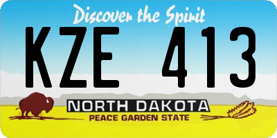 ND license plate KZE413