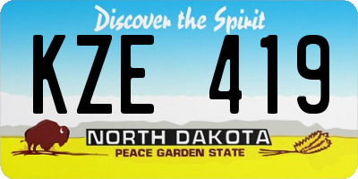 ND license plate KZE419
