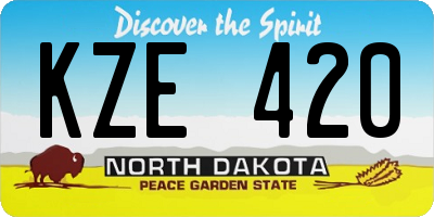 ND license plate KZE420