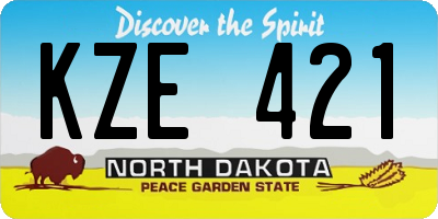 ND license plate KZE421