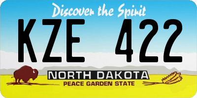 ND license plate KZE422