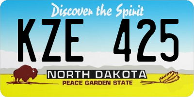 ND license plate KZE425