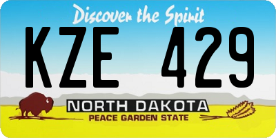ND license plate KZE429
