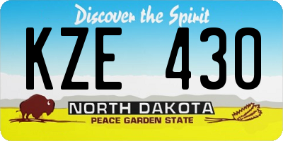 ND license plate KZE430