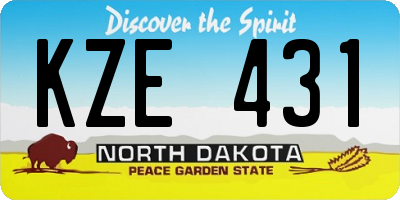 ND license plate KZE431