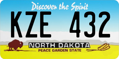 ND license plate KZE432