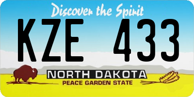 ND license plate KZE433