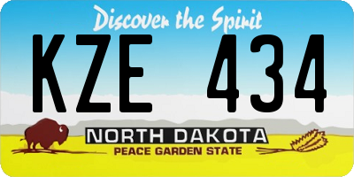 ND license plate KZE434
