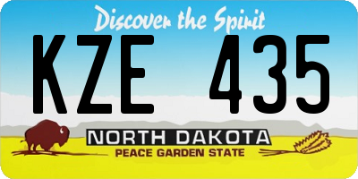 ND license plate KZE435