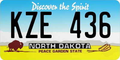 ND license plate KZE436