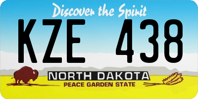 ND license plate KZE438