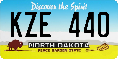 ND license plate KZE440