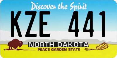 ND license plate KZE441
