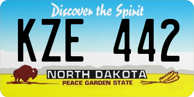 ND license plate KZE442