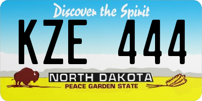 ND license plate KZE444