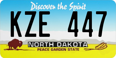 ND license plate KZE447