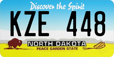 ND license plate KZE448
