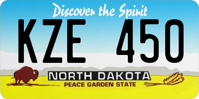 ND license plate KZE450