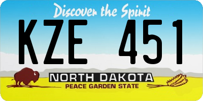 ND license plate KZE451