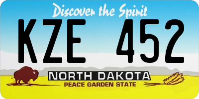 ND license plate KZE452