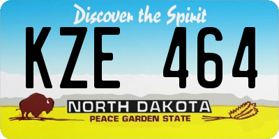 ND license plate KZE464