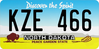 ND license plate KZE466
