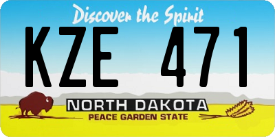 ND license plate KZE471