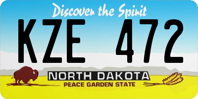 ND license plate KZE472