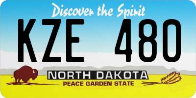 ND license plate KZE480
