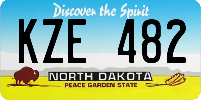 ND license plate KZE482