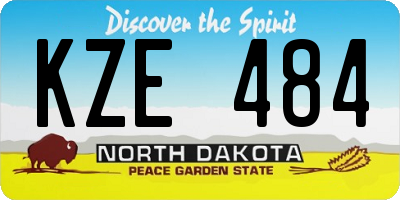 ND license plate KZE484