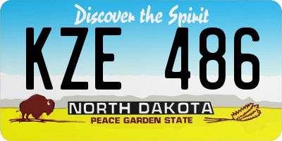 ND license plate KZE486