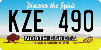 ND license plate KZE490
