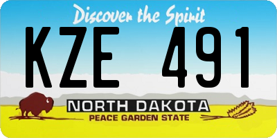 ND license plate KZE491