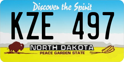 ND license plate KZE497