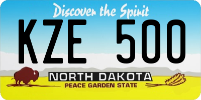 ND license plate KZE500