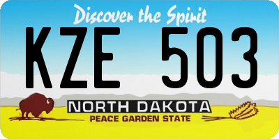 ND license plate KZE503