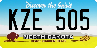 ND license plate KZE505