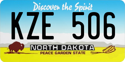 ND license plate KZE506