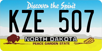 ND license plate KZE507