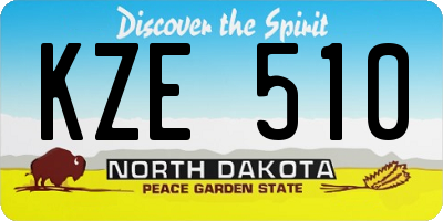 ND license plate KZE510
